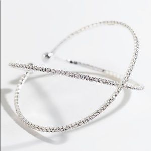 FRANCESCAS Silver & Rhinestone Bangle